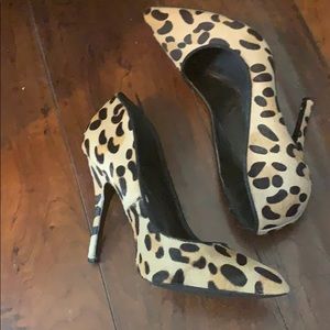 Steve Madden leopard print pumps real fur cowhide